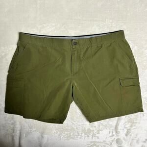Orvis Performance Cargo Shorts Men's 38 Tech Olive Green Stretch Flex Secure